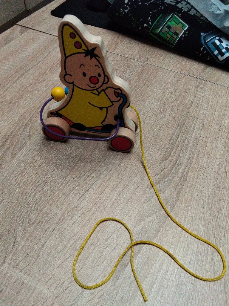 Bumba houten trekfiguur, Kinderen en Baby's, Ophalen of Verzenden, Gebruikt, Duw- of Trekspeelgoed