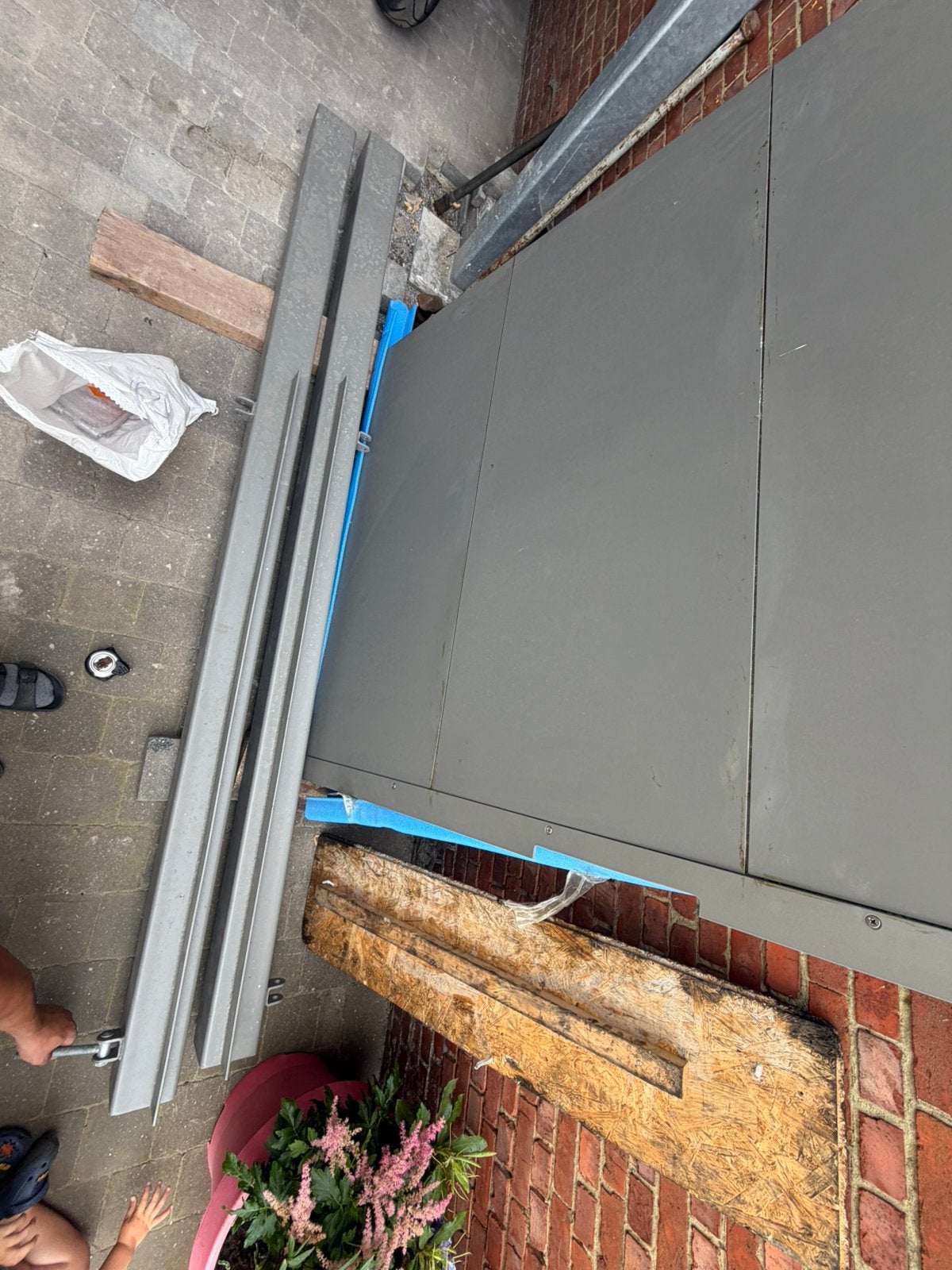 Ijzer palen 2stuks 260 hoog 12 x 12, Ophalen, Zo goed als nieuw