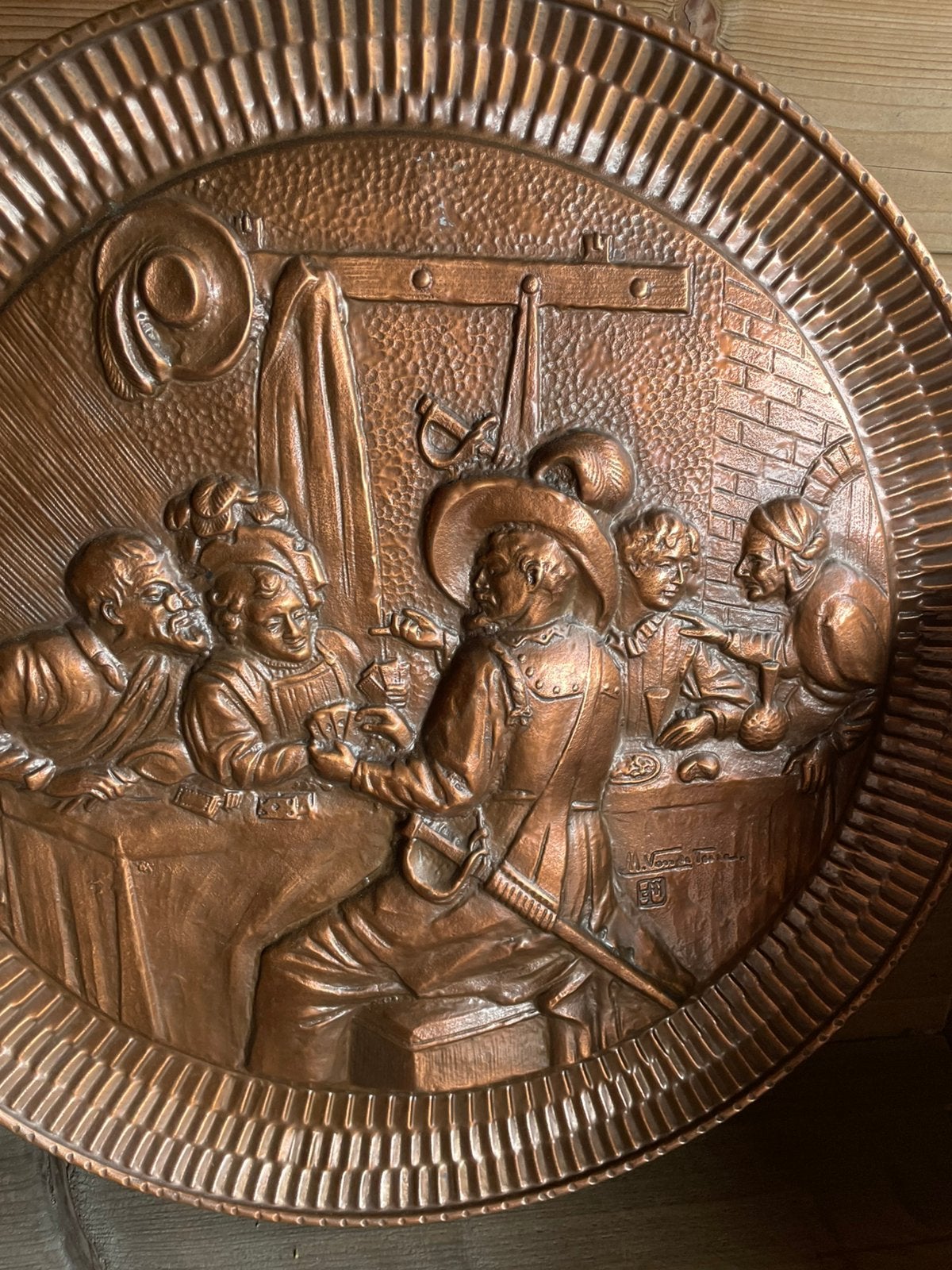 Koperen wanddecoratie met Rubens van Marcel van de Perre, Antiek en Kunst, Antiek | Brons en Koper, Ophalen of Verzenden, Koper