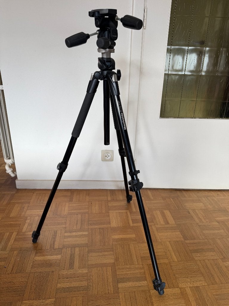 Manfrotto 190xprob + 804rc2, Audio, Tv en Foto, Fotografie | Statieven en Balhoofden, Ophalen, Inclusief draagtas, Driepoot, Zo goed als nieuw