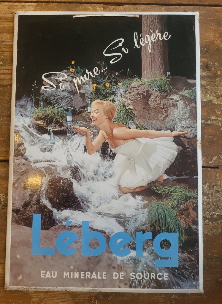 Léberg blikken reclame paneel, Collections, Enlèvement ou Envoi, Utilisé, Panneau publicitaire