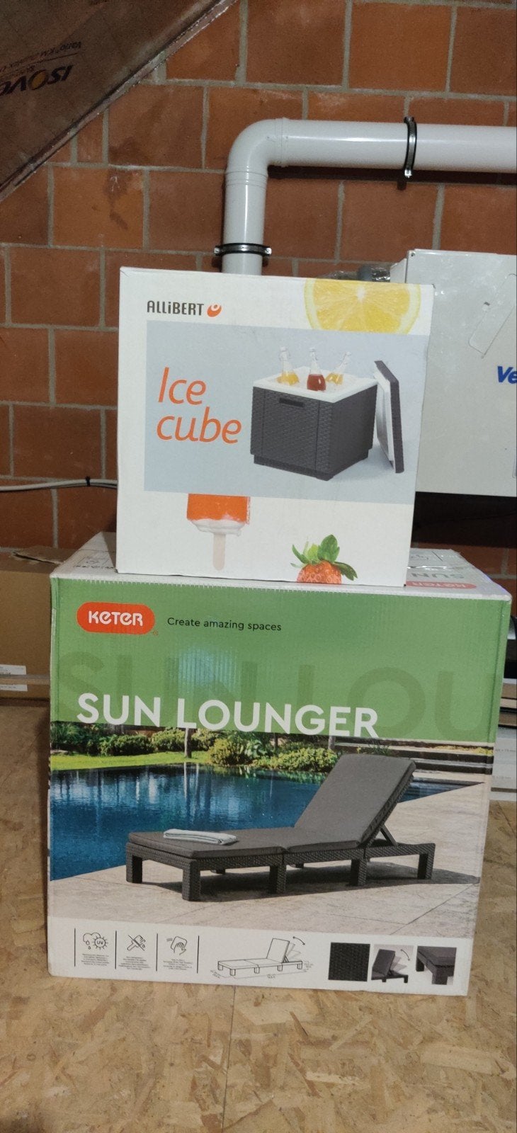 Sun Lounger + Ice cube koelbox, Ophalen