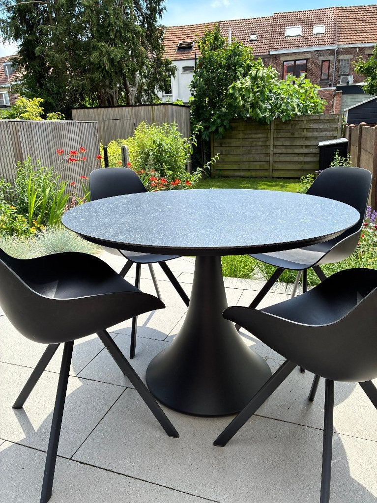 Tuintafelset - Rond 110cm - 4 personen, Tuin en Terras, Tuintafels, Ophalen, Gebruikt, Rond, Aluminium
