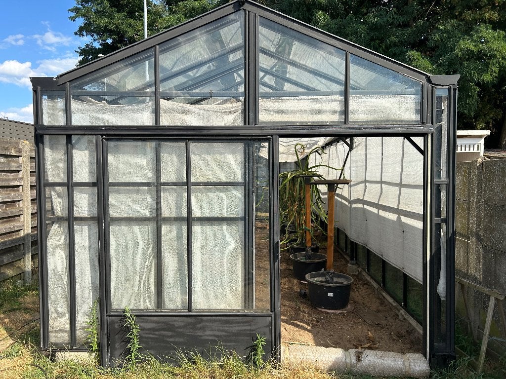Zwarte serre van 9mx3,5mx3m, Ophalen, Gebruikt, Serre
