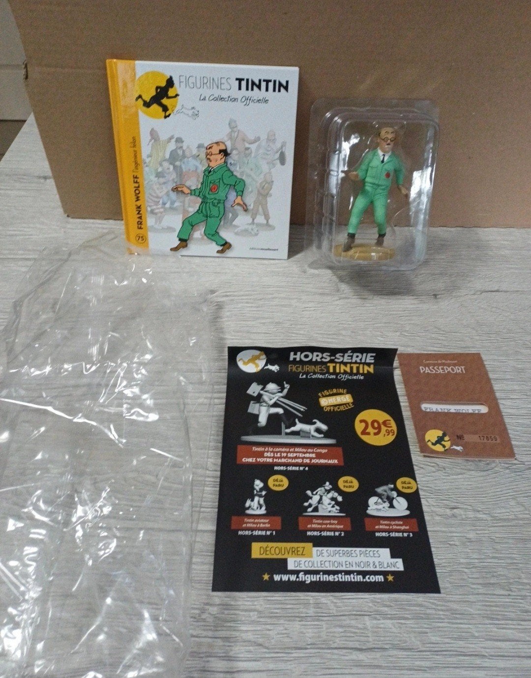 Figurine Frank Wolff 75 Tintin, Enlèvement ou Envoi, Tintin, Comme neuf, Statue ou Figurine