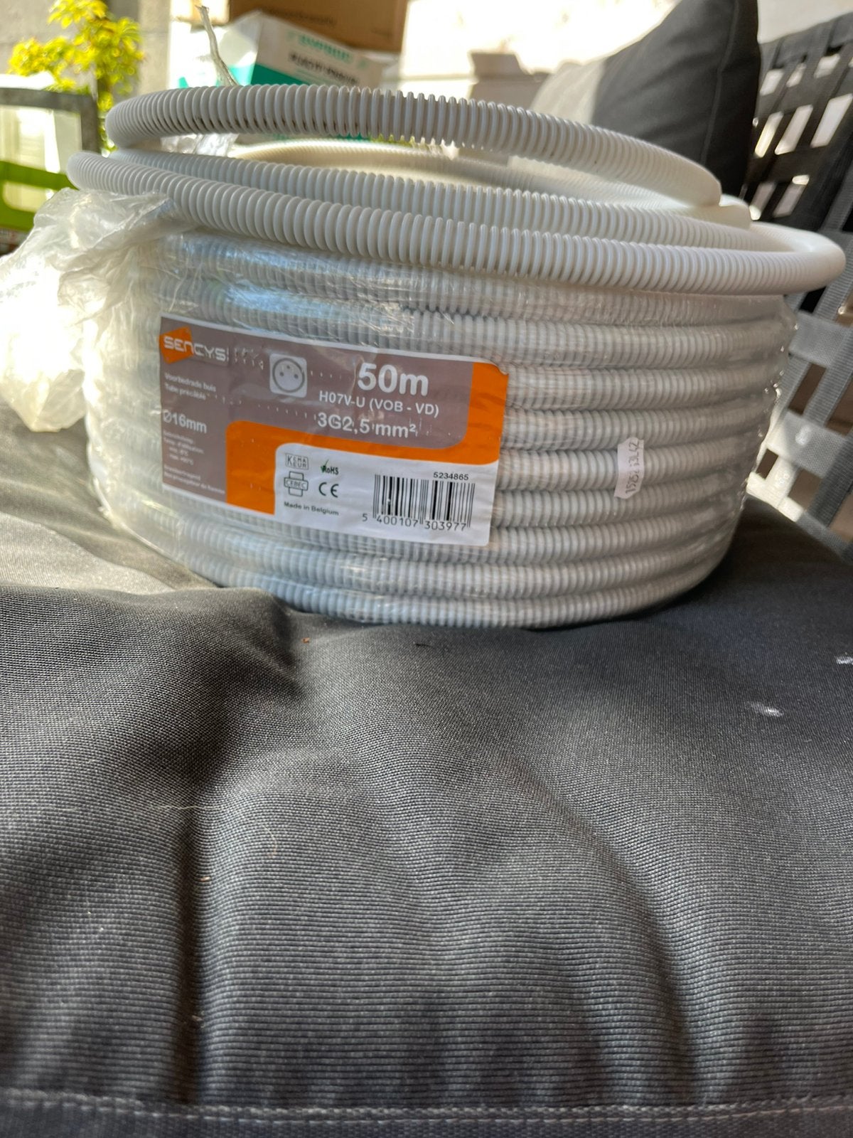 Elektriciteitskabel 3G2,5 ongeveer 30 meter doormeter 16 mm, Doe-het-zelf en Bouw, Ophalen, Nieuw