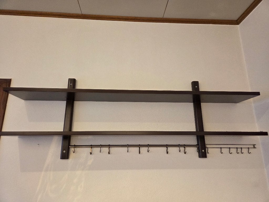 Donker keukenrek met ophanghaken, Huis en Inrichting, Ophalen, Gebruikt, 100 tot 150 cm, Bruin