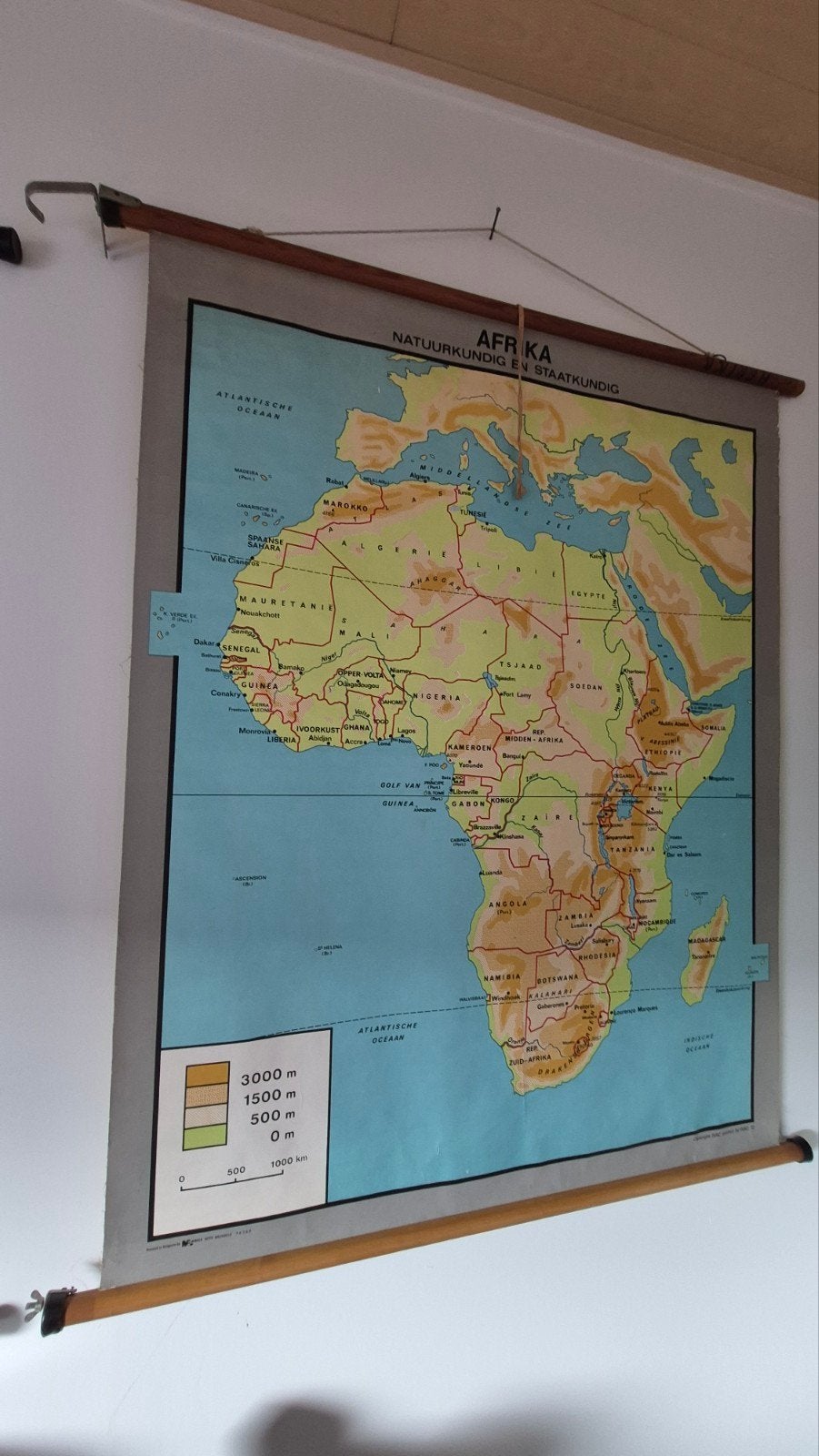 Schitterende Vintage Schoolkaart Afrika (1972) – IVAC / Marc, Ophalen