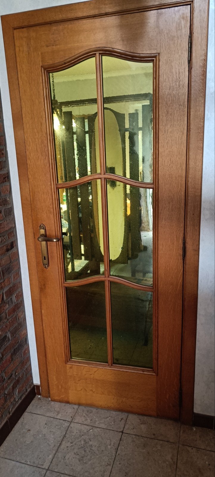 Binnendeuren met gekleurd glas 2 stuks, Ophalen