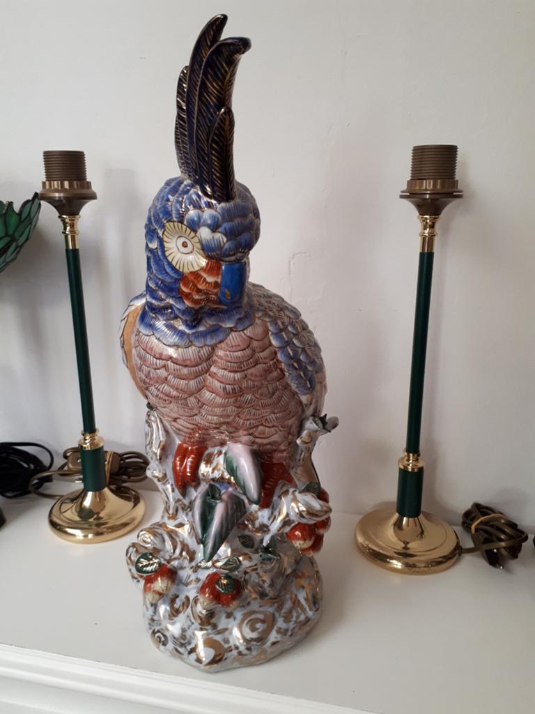 Vintage Chinese porseleinen Papegaai, Enlèvement