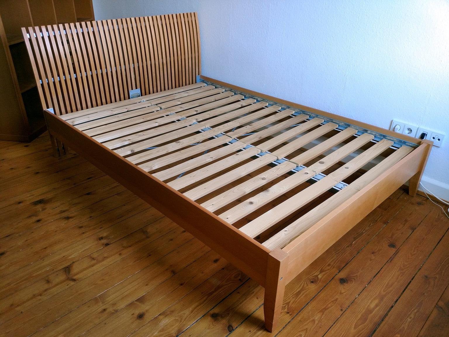 Lit IKEA EKEBERG 160x200, Beige, Enlèvement, Utilisé, 200 cm
