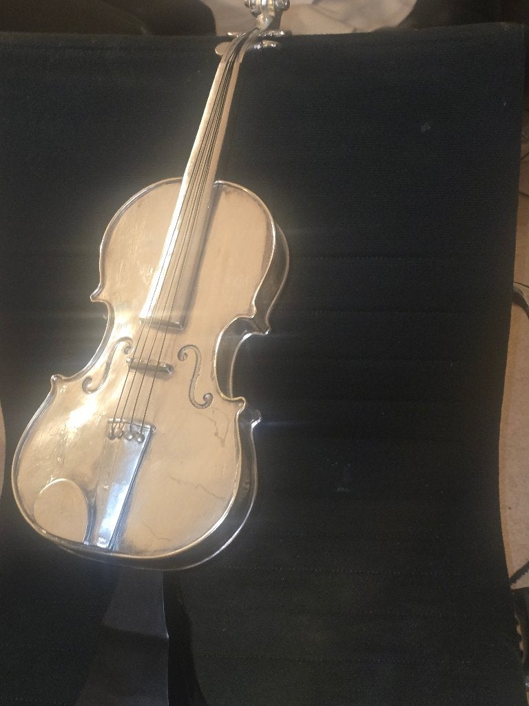 Sculpture violon Argenté de ARMAN #Delvaux#Bury#ar, Enlèvement ou Envoi, Bronze