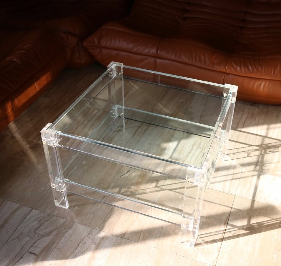 1970s Design Coffee Table - Lucide Salontafel, Ophalen, Zo goed als nieuw, Glas