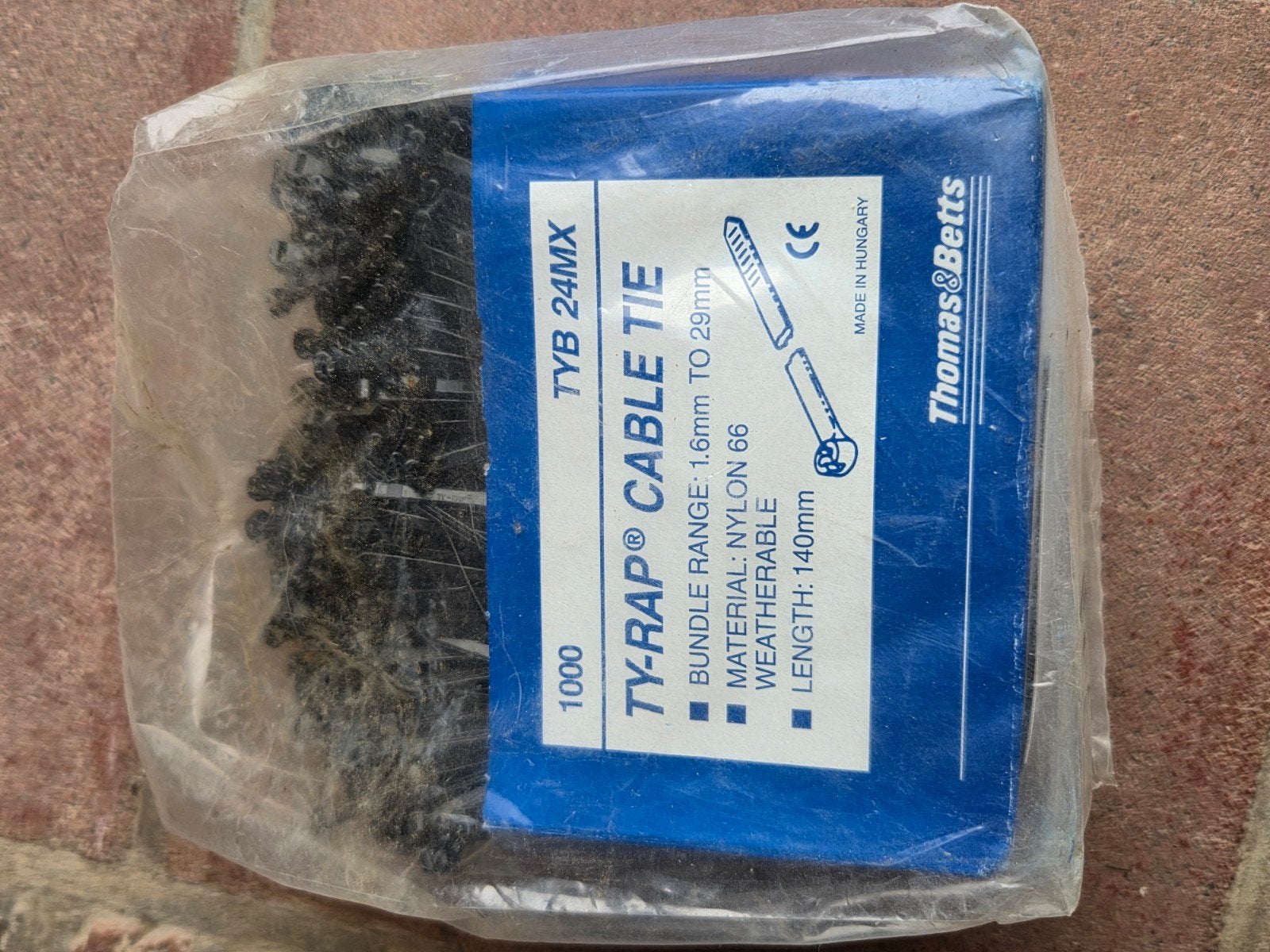 1000 nylon kabelbinders, 140mm lengte, Ophalen, Nieuw