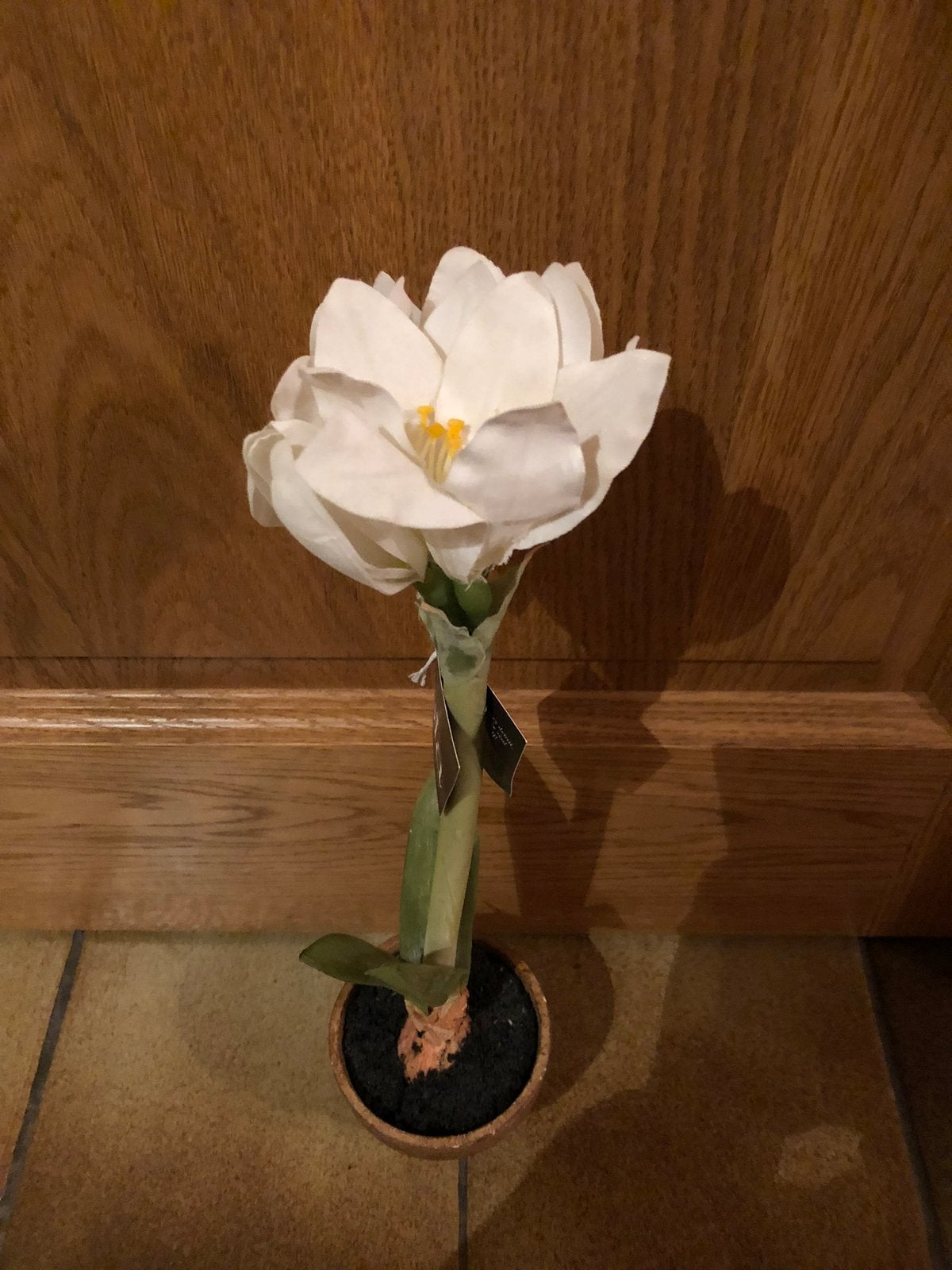 Amaryllis de Noël artificiel Sia vintage, Maison & Meubles, Neuf, Soie, Blanc, Enlèvement ou Envoi