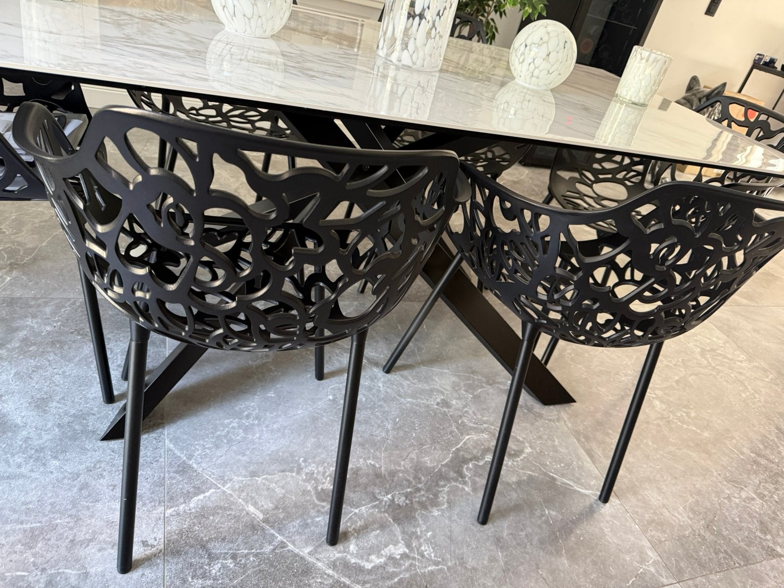 Chaise noir haute gamme nickel, Enlèvement ou Envoi, Comme neuf, Noir, Métal