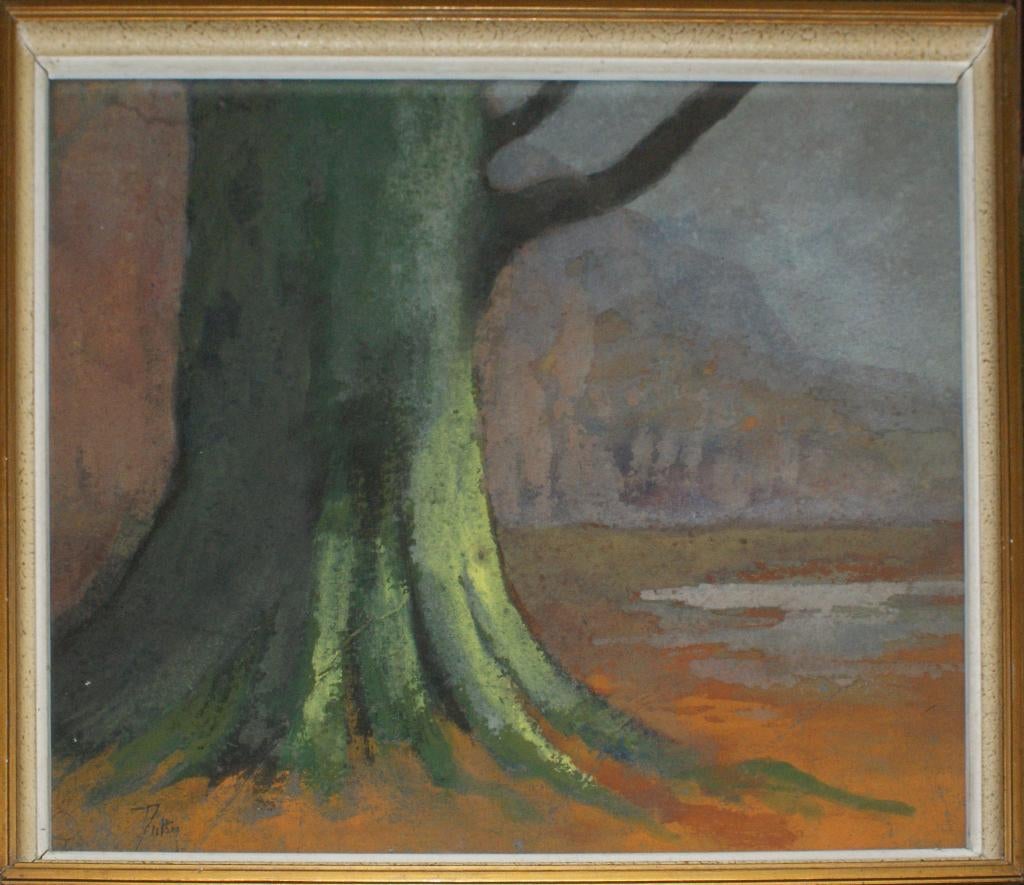 Albert Dutry (1860-1918): Boom (41 x 36 cm), Antiek en Kunst, Kunst | Schilderijen | Klassiek, Ophalen of Verzenden