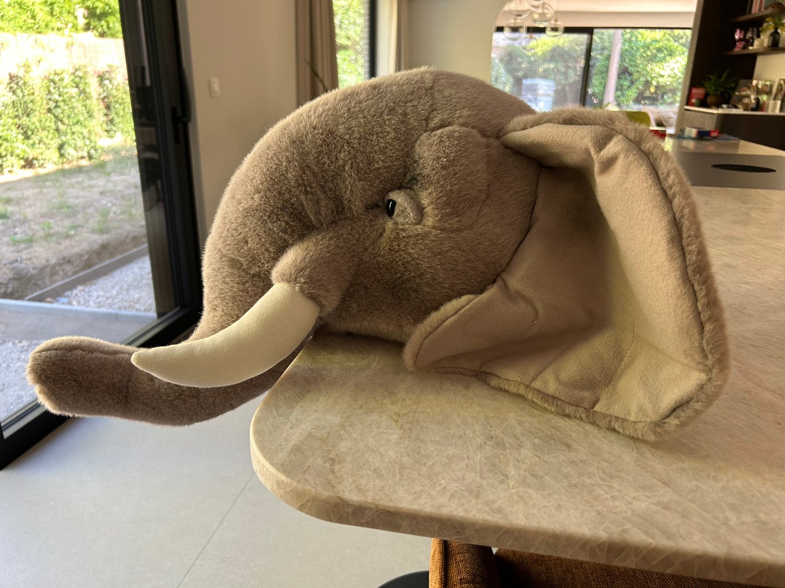 Pluche dierenkop olifant BiBiB & co., Kinderen en Baby's, Ophalen, Zo goed als nieuw, Wanddecoratie