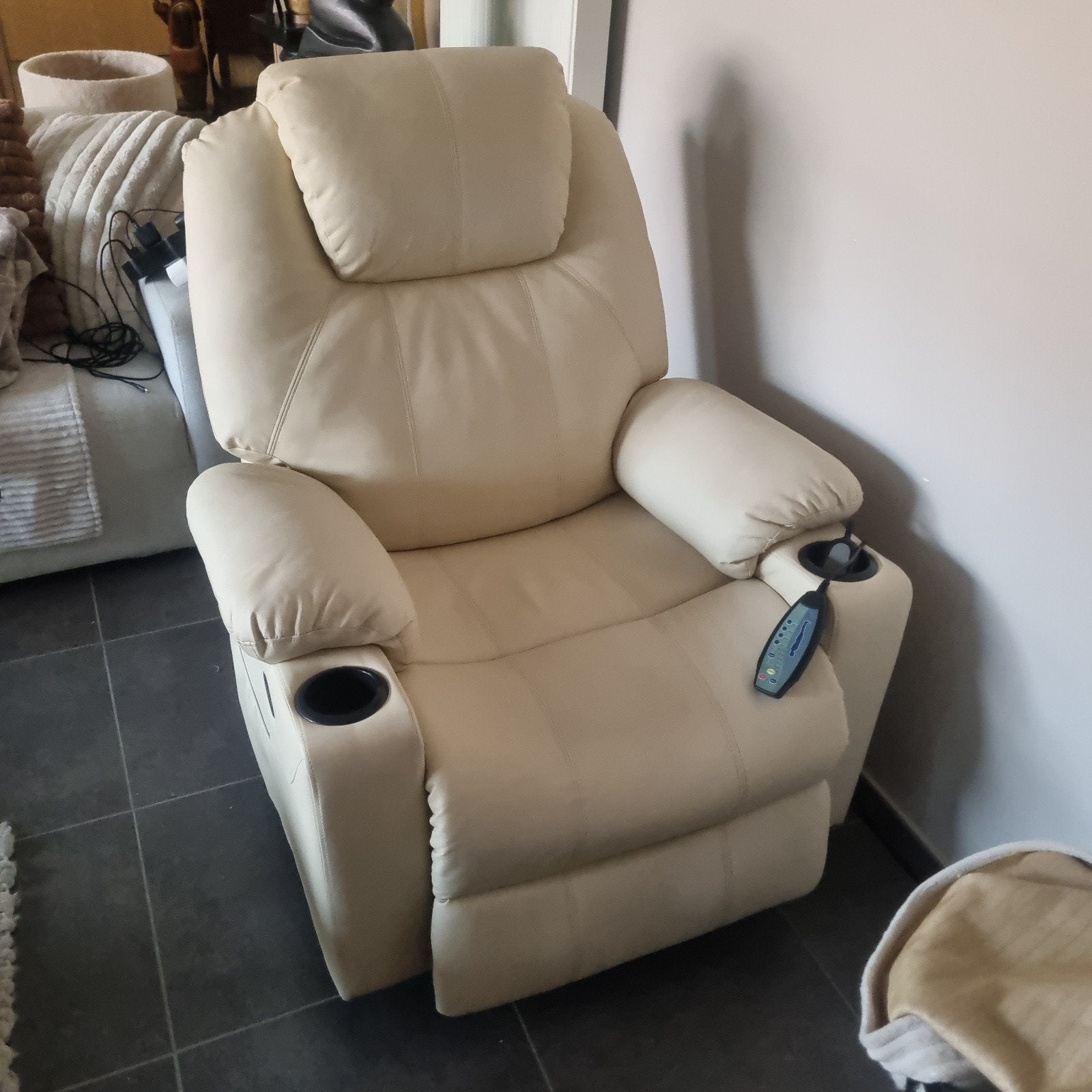 Fauteuil relax électrique, avec fonctions massages et chauff