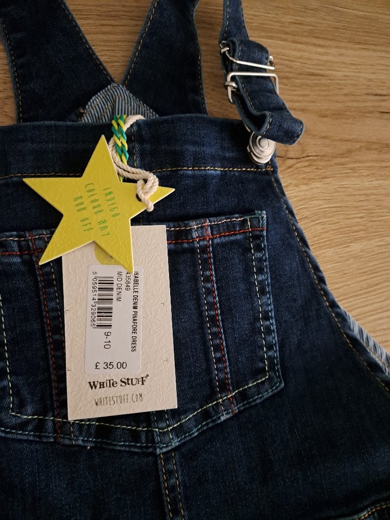 Nieuwe jeans salopette jurk maat 134-140 met prijskaaartje, Kinderen en Baby's, Meisje, Nieuw, Ophalen of Verzenden, White Stuff