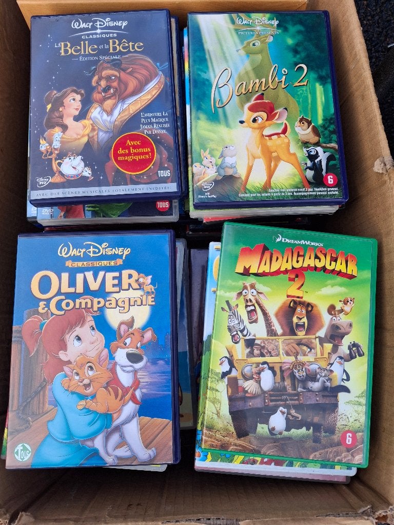 DVD Disney et autres - +ou- 100pcs Lot complet 110 €, Enlèvement