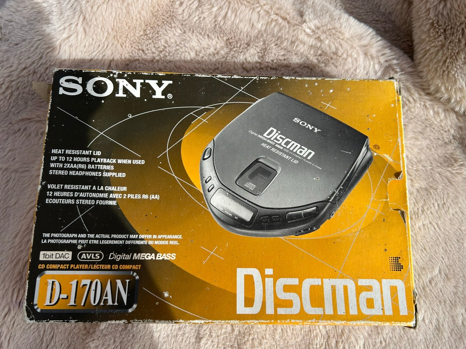 Sony Discman D-170AN avec boîte d'origine, manuel,..., TV, Hi-fi & Vidéo, Enlèvement ou Envoi, Discman