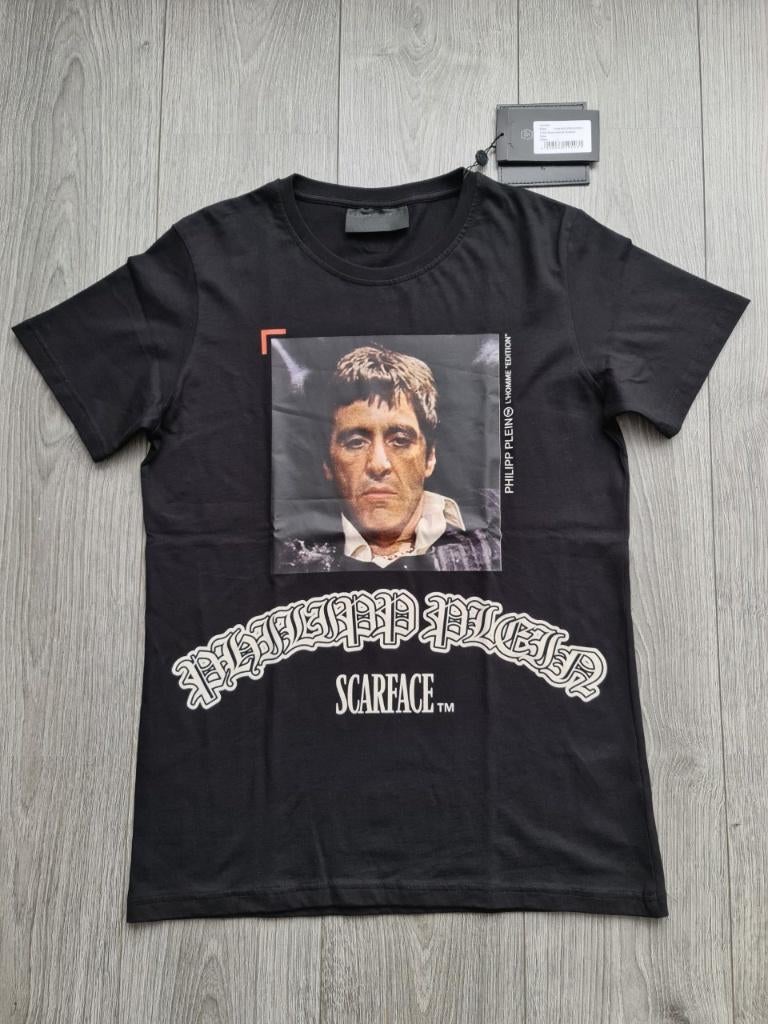 100% ORIGINEEL Philipp Plein "Scarface" T-shirt maat L, Maat 52/54 (L), Zwart, Nieuw, Ophalen of Verzenden