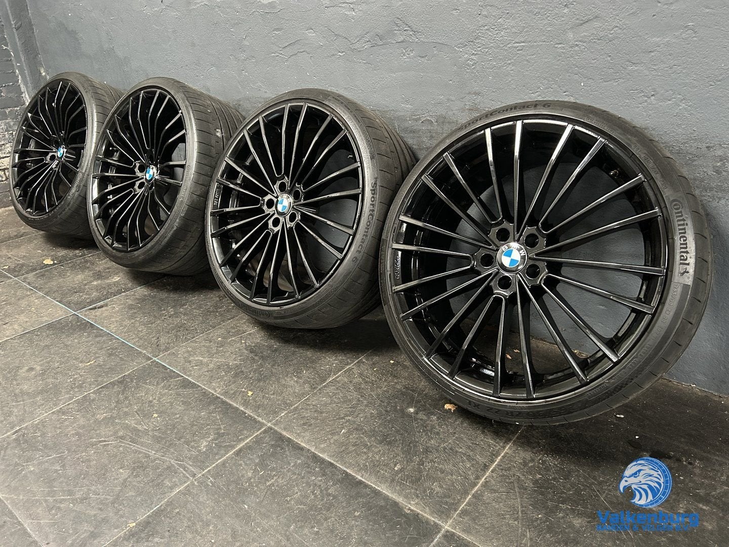 BMW 7-Serie G11 G70 22 inch zwarte breedset velgen 5x112 TPM, Gebruikt, -, 265 mm, -