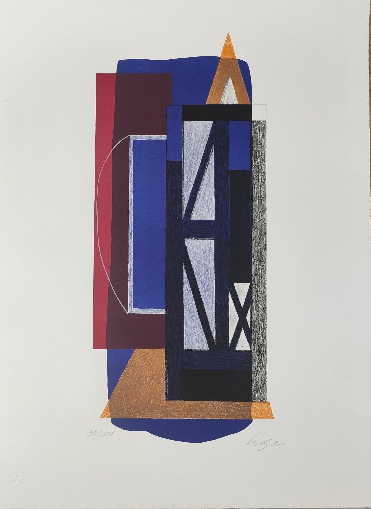 ABSTRACTION GEOMETRIQUE/ Oeuvre signée (GRAND FORMAT), Antiquités & Art, Enlèvement, Sérigraphie