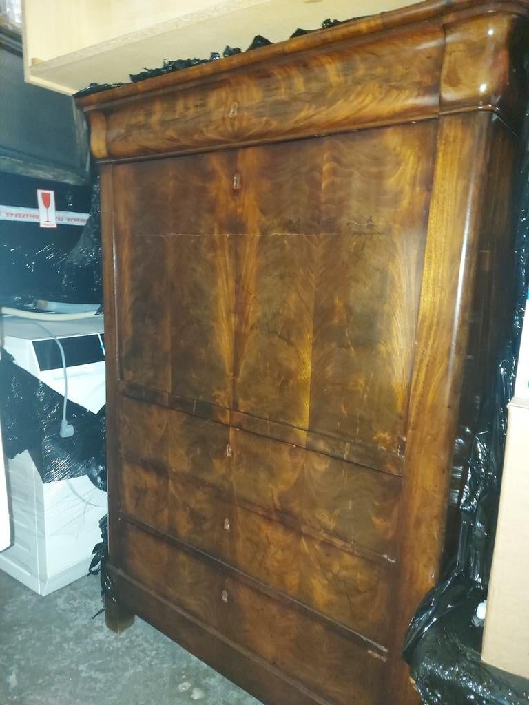 Antieke mahonie klep secretaire / bureau, Ophalen