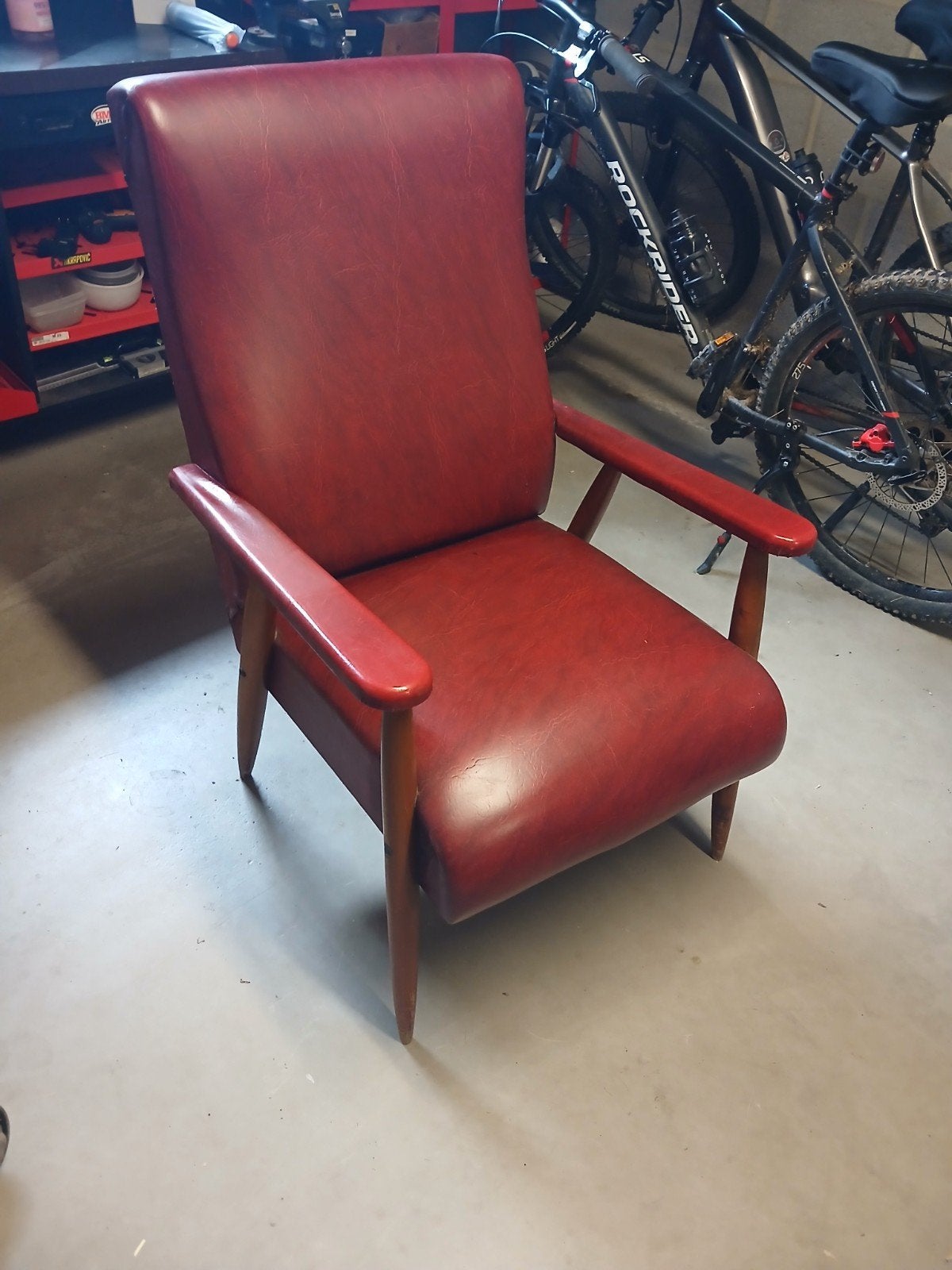 chaise cuir vintage, Maison & Meubles, Enlèvement ou Envoi, Cuir