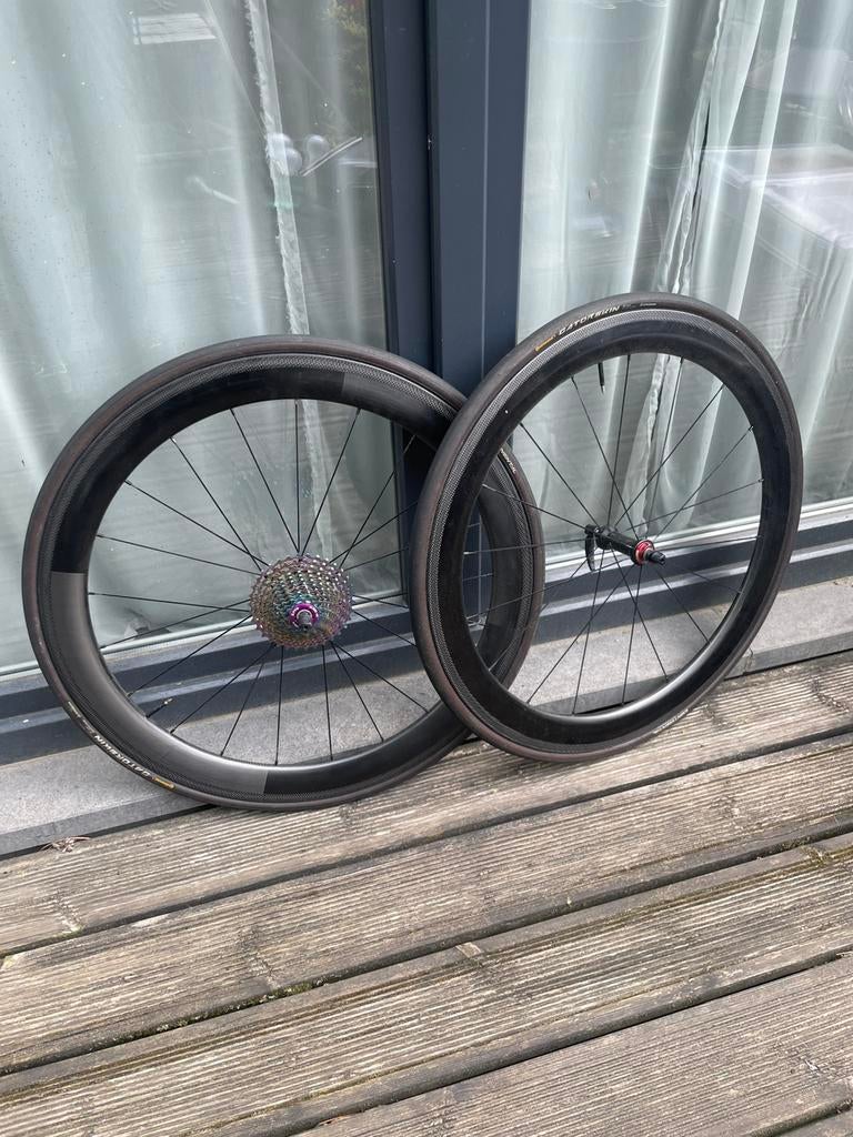 Roues carbone à boyaux, Enlèvement, Comme neuf, Roue, Carbone