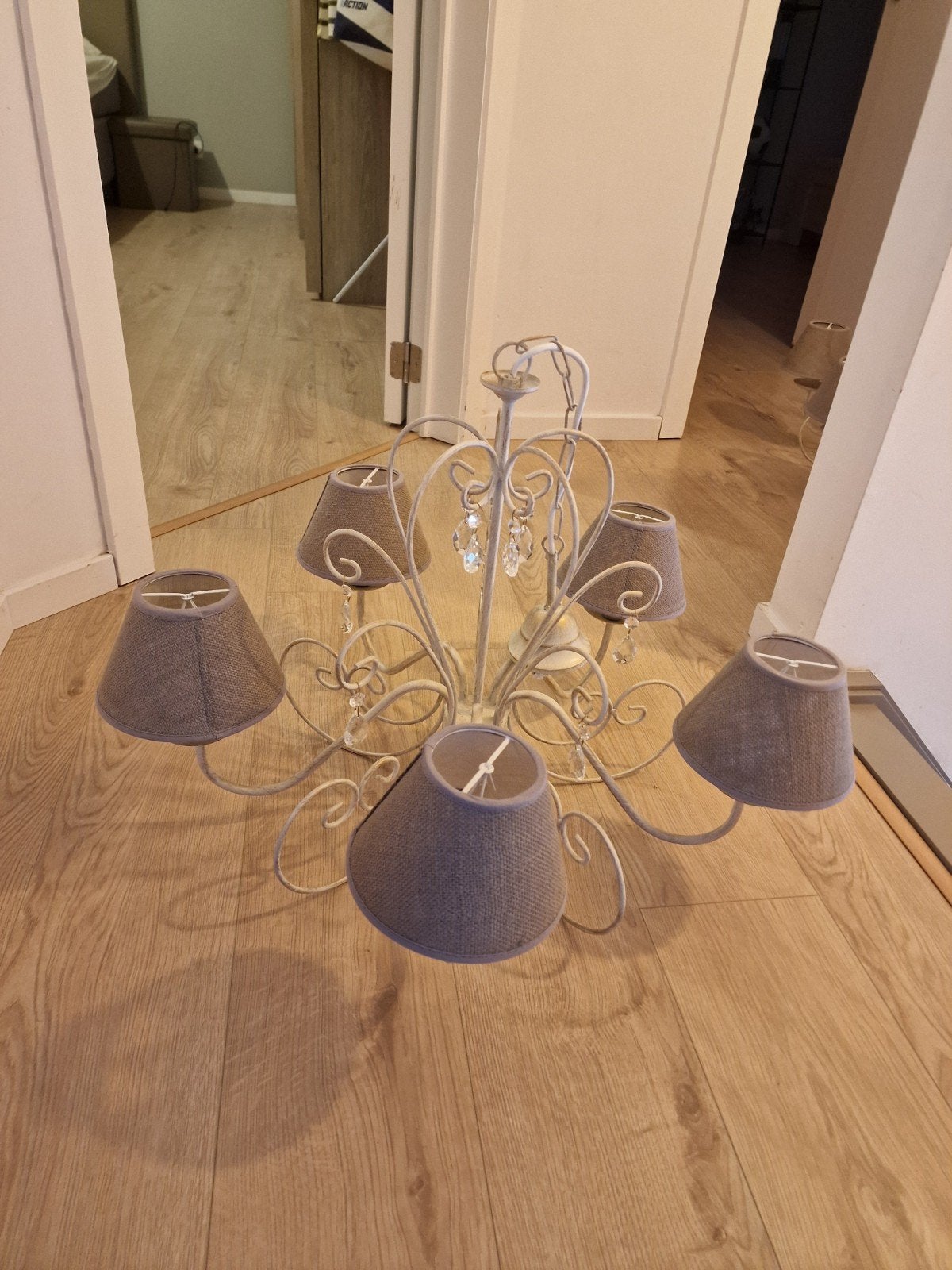 mooie luster landelijk 5 lampen, Ophalen