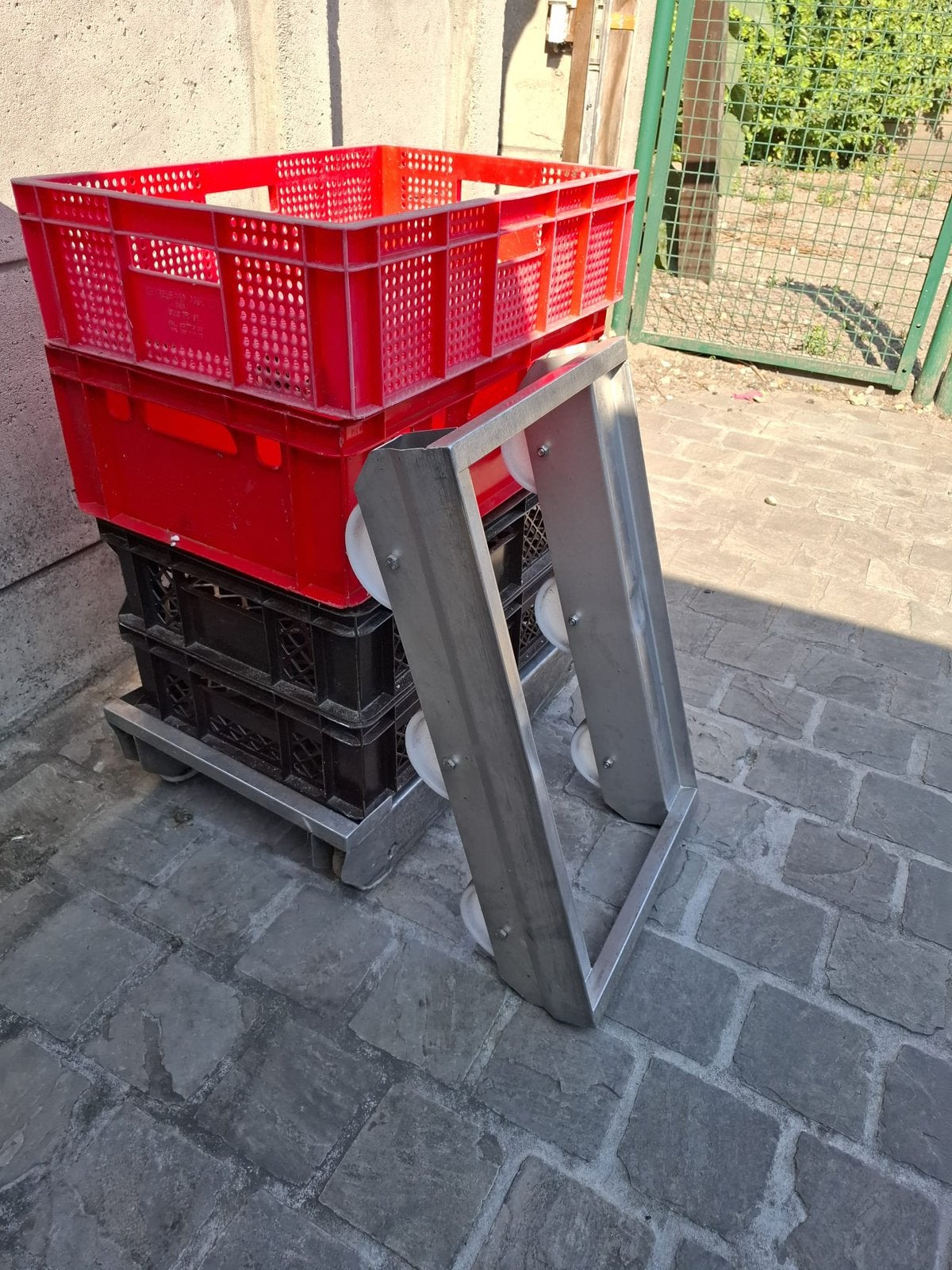 RVS Verrijdbaar Onderstel / Transportdolly voor Kratten, Articles professionnels, Horeca | Autre, Enlèvement