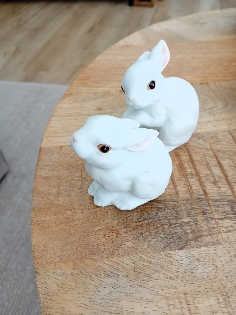 Couple 2 lapin en porcelaine, Enlèvement ou Envoi