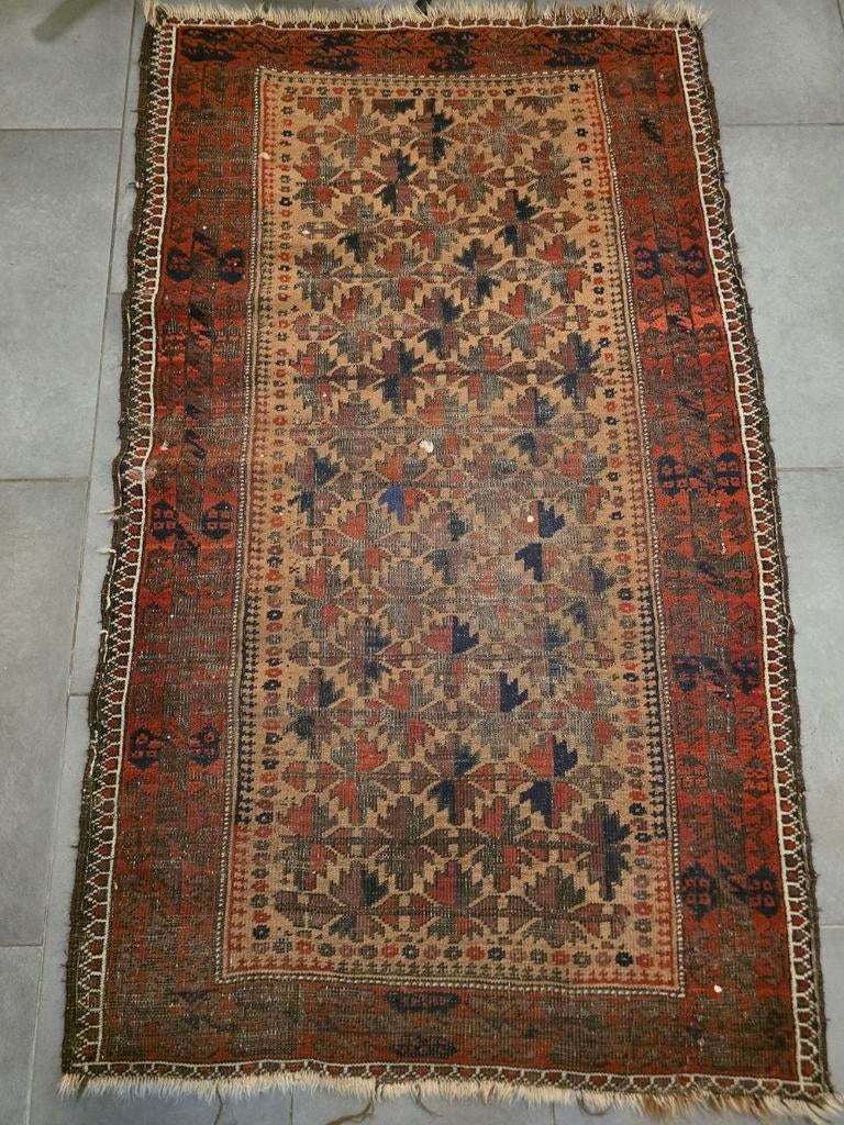 Tapis asiatique fait main propre et ancien, 160 cm de long e, Antiquités & Art, Enlèvement ou Envoi