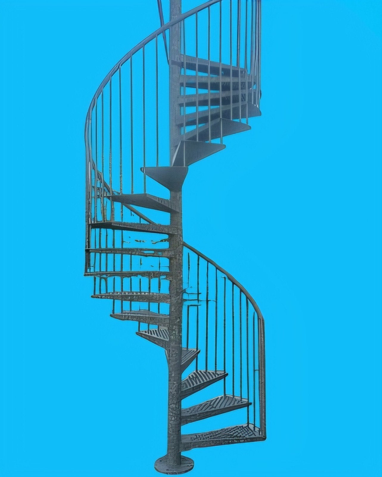Trap 361cm spiltrap wenteltrap draaitrap rond galva verzinkt, Enlèvement, Utilisé, Escalier, 2 à 4 mètres