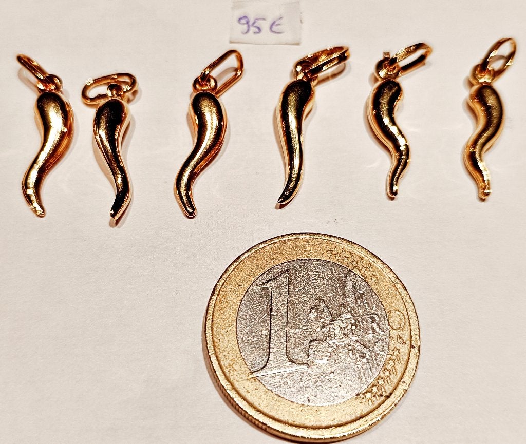Pendentif (6 disponibles) corne d'abondance en or 18K NEUF, Bijoux, Sacs & Beauté, Neuf, Enlèvement ou Envoi, Or, Autres représentations