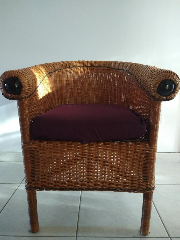 Stevige stoel- zetel in rotan, Tuin en Terras, Ophalen, Rotan