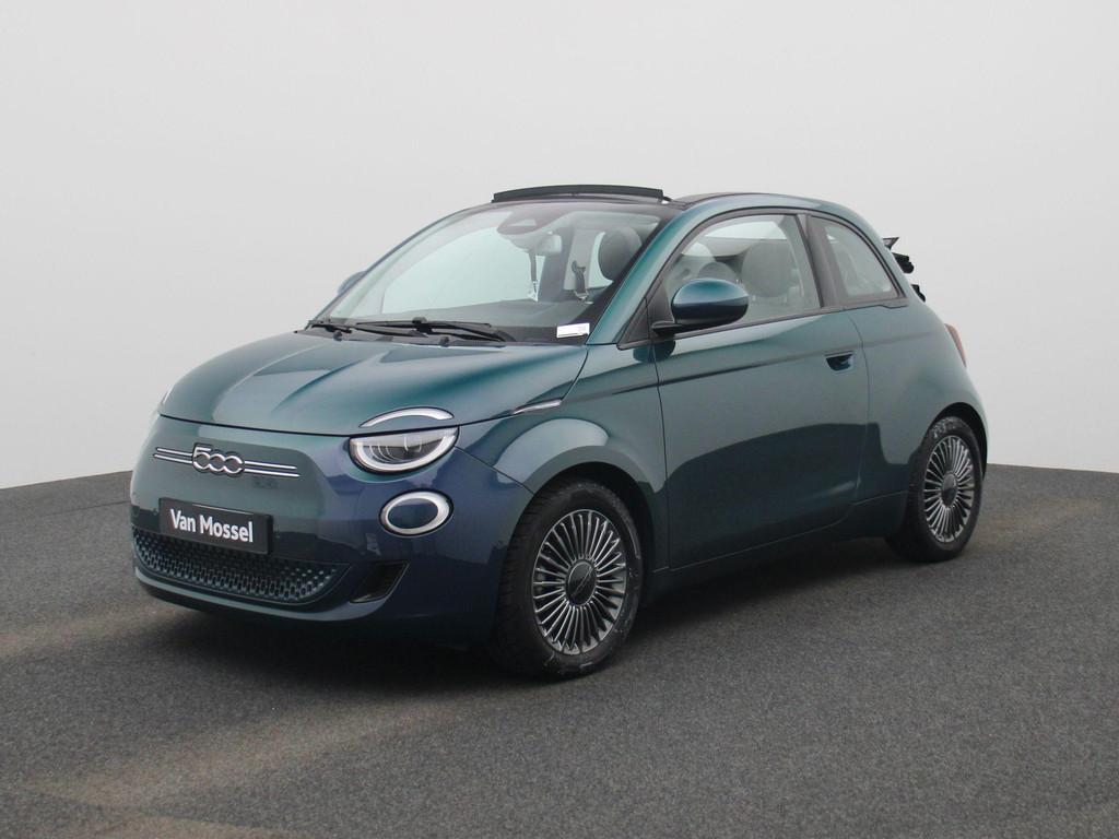 Fiat 500C 500e 42 kWh Icon, Auto's, Fiat, 4 zetels, Stof, Cabriolet, Blauw