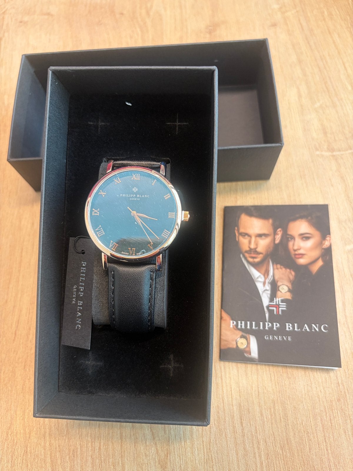 Montre homme Philipp Blanc neuve, Autres marques, Enlèvement ou Envoi, Cuir, Acier
