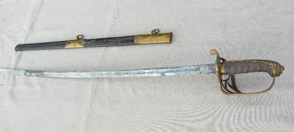 Sabre anglais du XIXe siècle J & G LINNEY London, Collections, Enlèvement ou Envoi, Armée de terre, Épée ou sabre