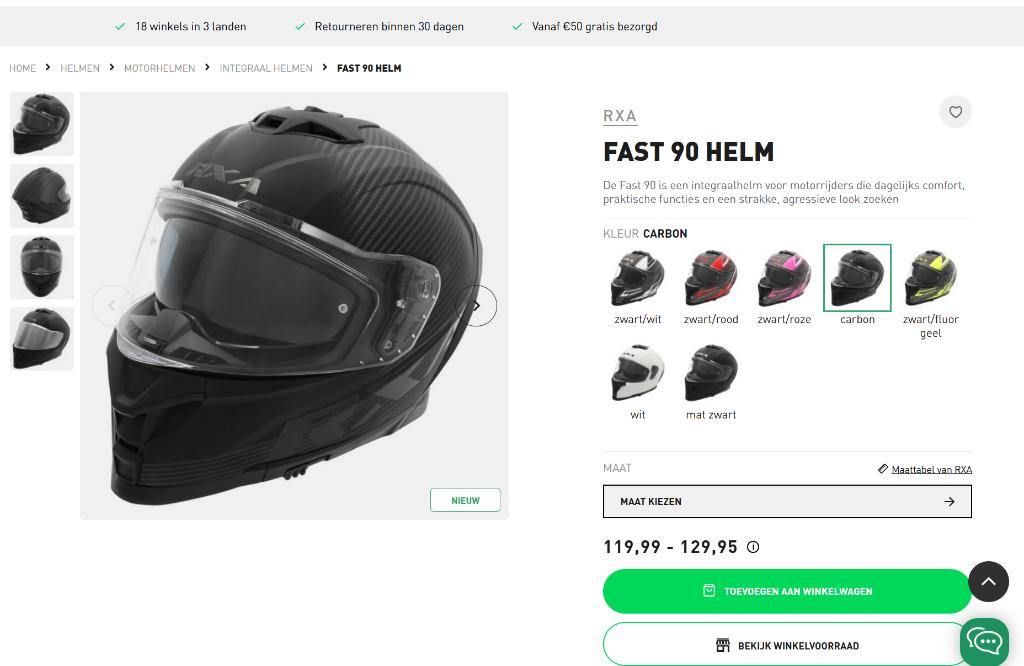 RXA Fast 90 Helm Carbon zwart MAAT S NIEUW, Femmes, Casque intégral, Enlèvement, S
