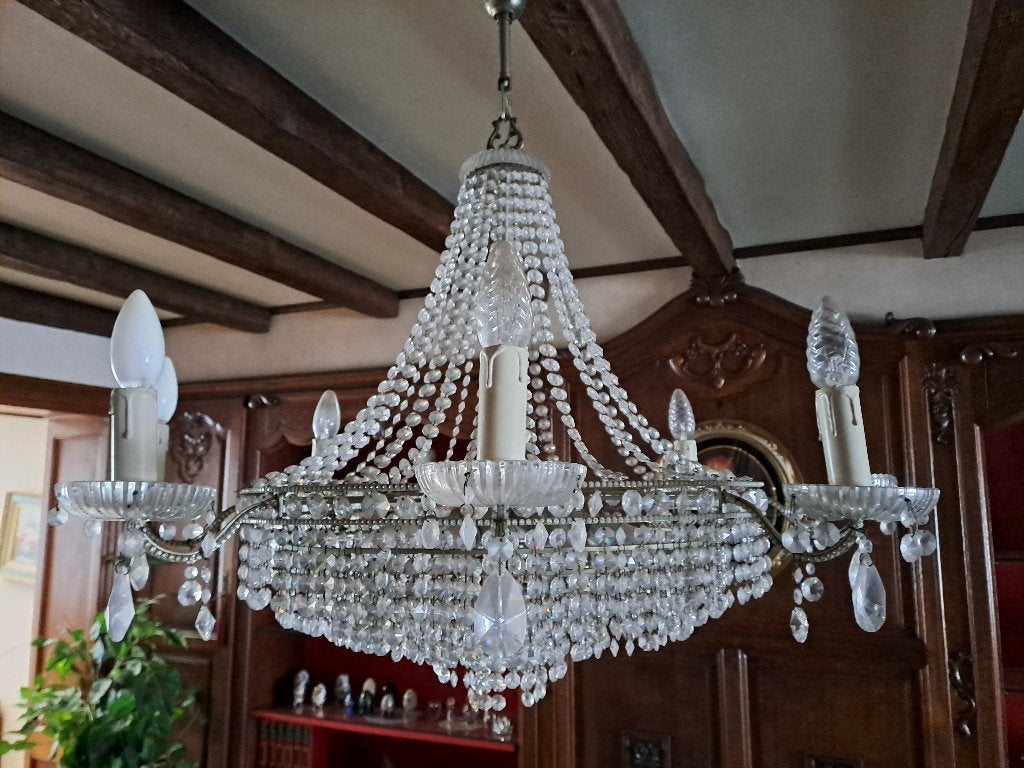 Kristallen luchter, Huis en Inrichting, Lampen | Kroonluchters, Ophalen