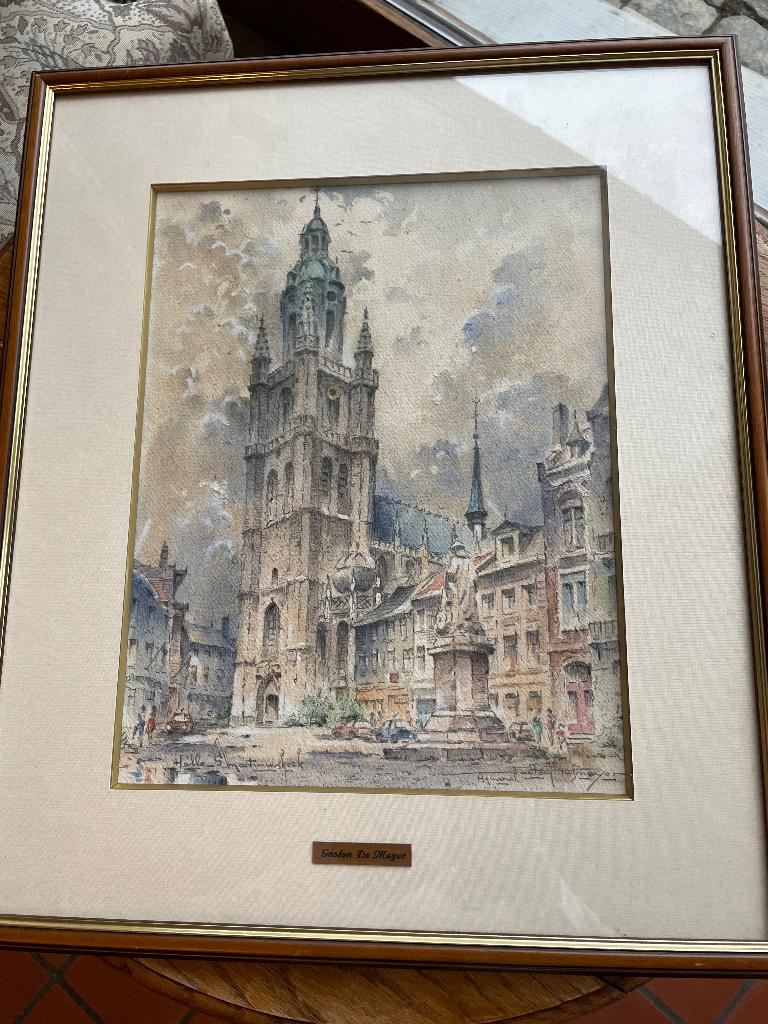 Aquarel, Antiek en Kunst, Kunst | Schilderijen | Klassiek, Ophalen