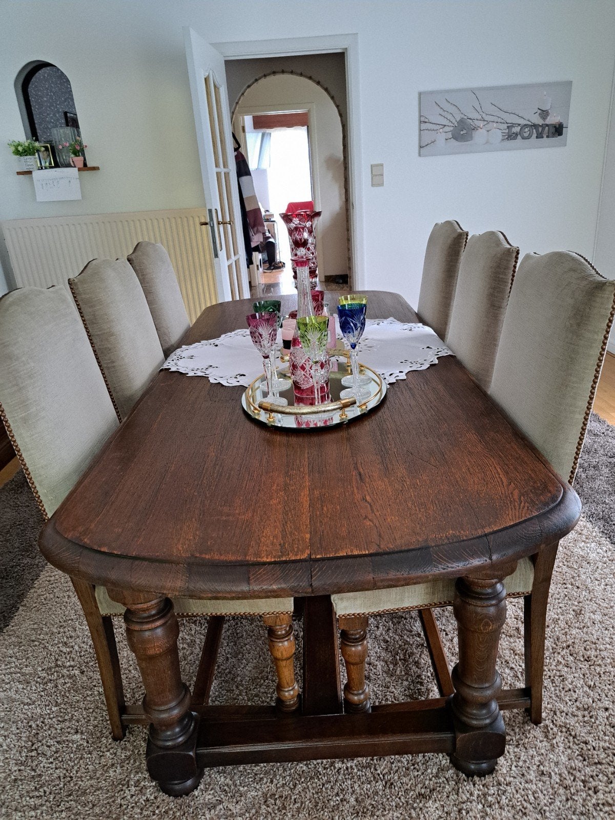 TE KOOP EETPLAATS, Ophalen, Zo goed als nieuw, Rustic, 6 tot 8 stoelen