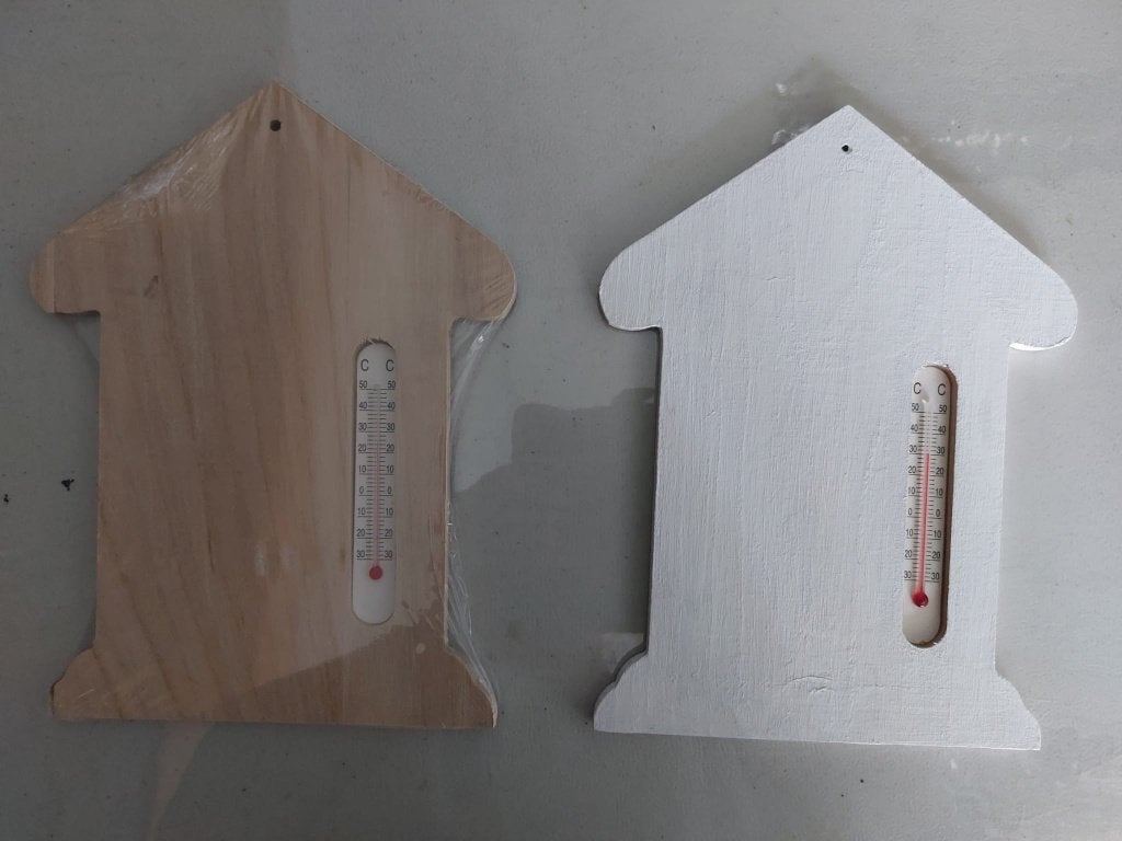 houten huisje met thermometer (24 stuks), Ophalen, Nieuw, Hout, Knutselmateriaal