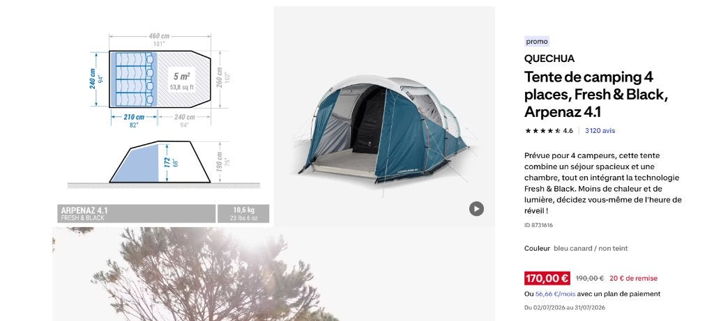 Pack 2 tentes + 2 chaises de camping + table+ garde robe, Caravanes & Camping, Enlèvement, Utilisé, Jusqu'à 4