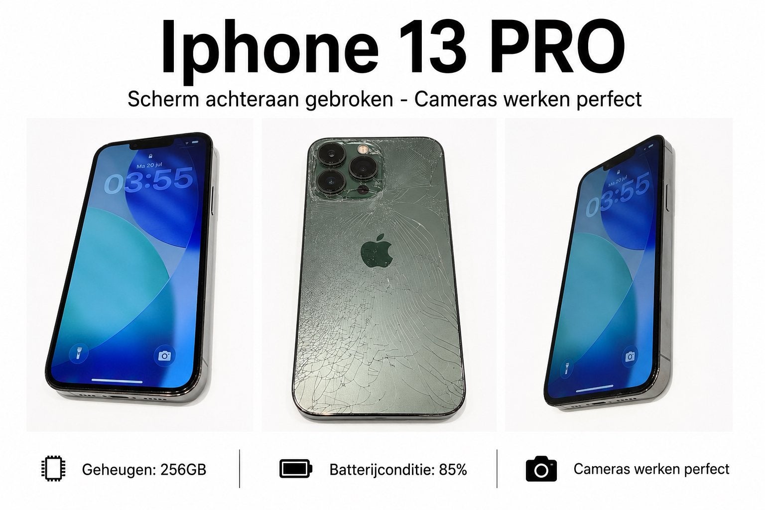 iPhone 13 PRO, Telecommunicatie, Mobiele telefoons | Toebehoren en Onderdelen, Ophalen, Zo goed als nieuw