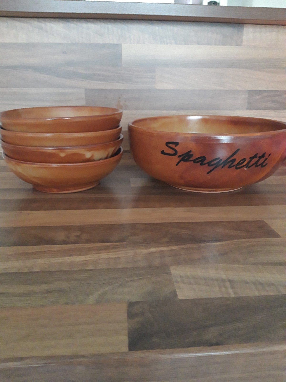 Spaghettiset of voor andere gerechten, Huis en Inrichting, Keuken | Servies, Ophalen, Zo goed als nieuw, Effen, Kom(men)